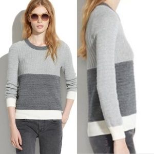 Madewell | Linear Color Block Grey Sweater